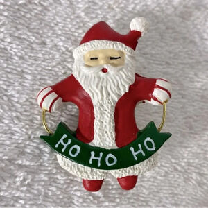 5/$35 Vintage Ho Ho Ho Santa Claus Christmas Pin  Brooch
